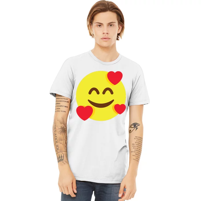 Emoticon Smiling Face With Hearts Premium T-Shirt