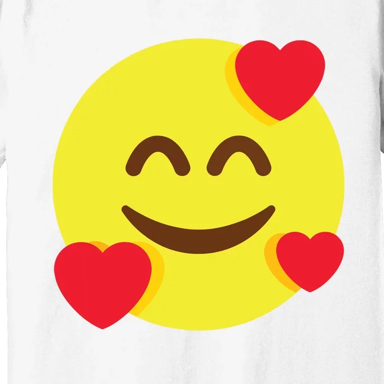 Emoticon Smiling Face With Hearts Premium T-Shirt