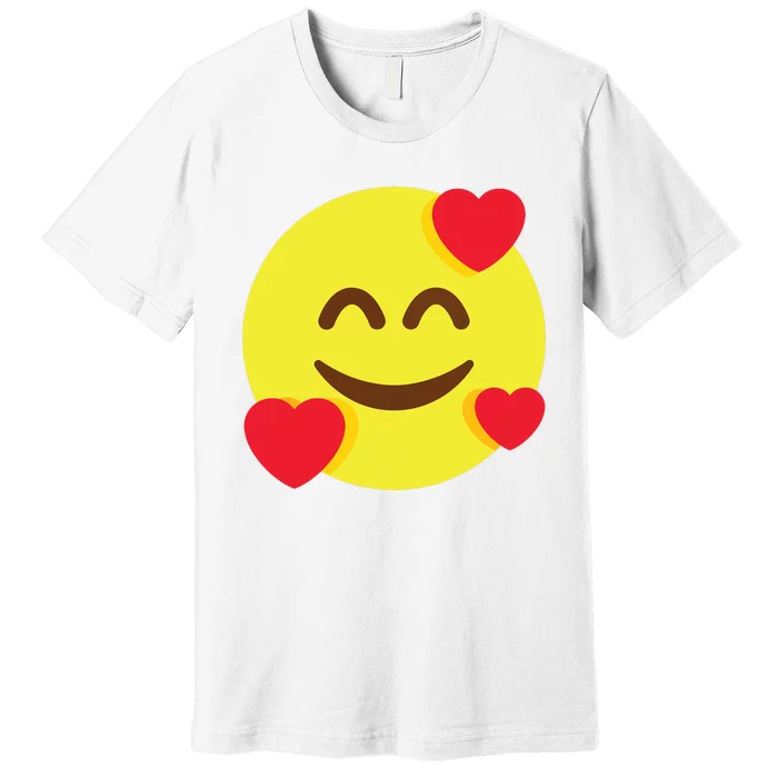 Emoticon Smiling Face With Hearts Premium T-Shirt