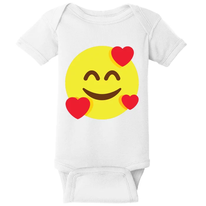 Emoticon Smiling Face With Hearts Baby Bodysuit