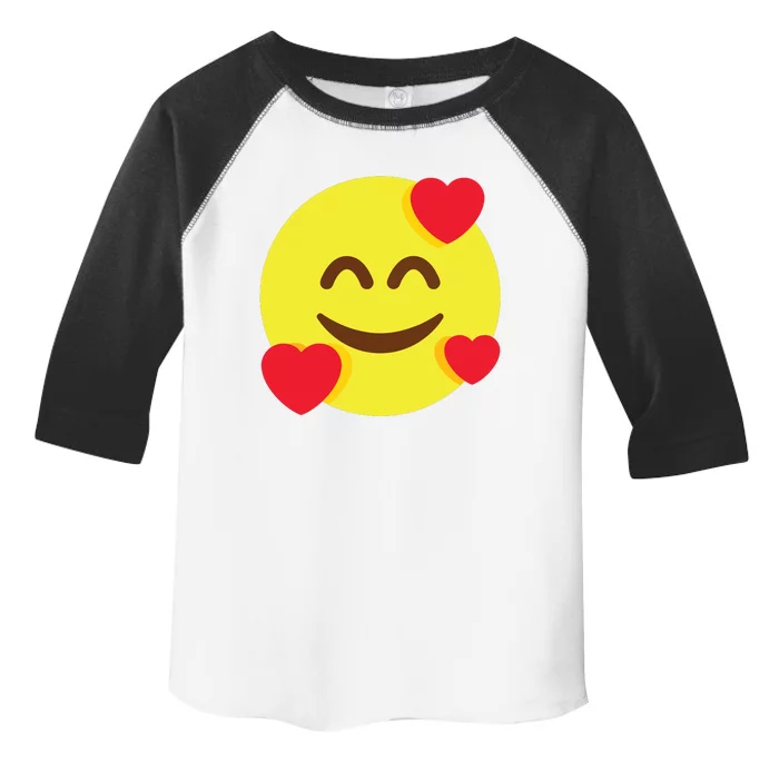 Emoticon Smiling Face With Hearts Toddler Fine Jersey T-Shirt