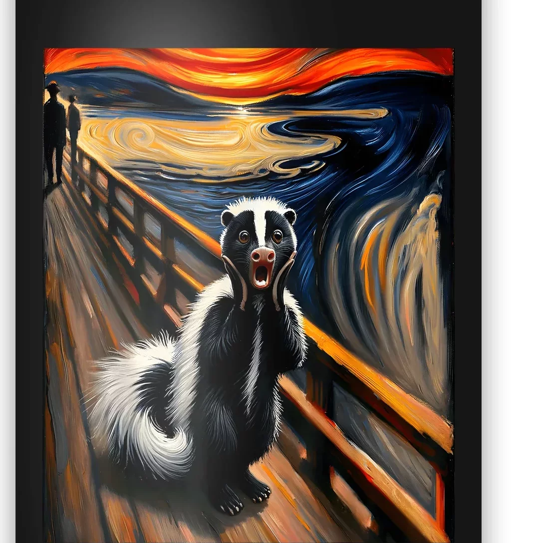 Expressionist Scream For Skunk Lovers Artistic Skunk Poster