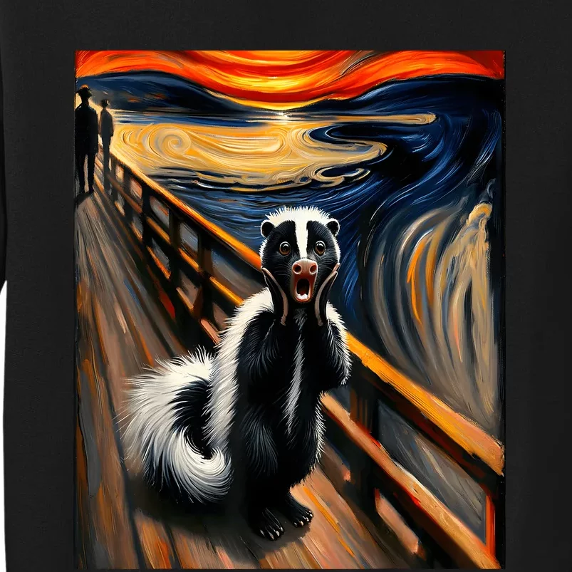 Expressionist Scream For Skunk Lovers Artistic Skunk Tall Sweatshirt