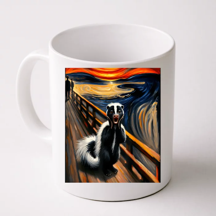 Expressionist Scream For Skunk Lovers Artistic Skunk Front & Back Coffee Mug