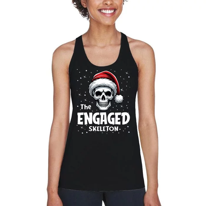 Engaged Skeleton Funny Christmas Family Matching Women's Racerback Tank