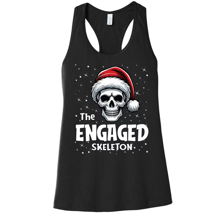 Engaged Skeleton Funny Christmas Family Matching Women's Racerback Tank