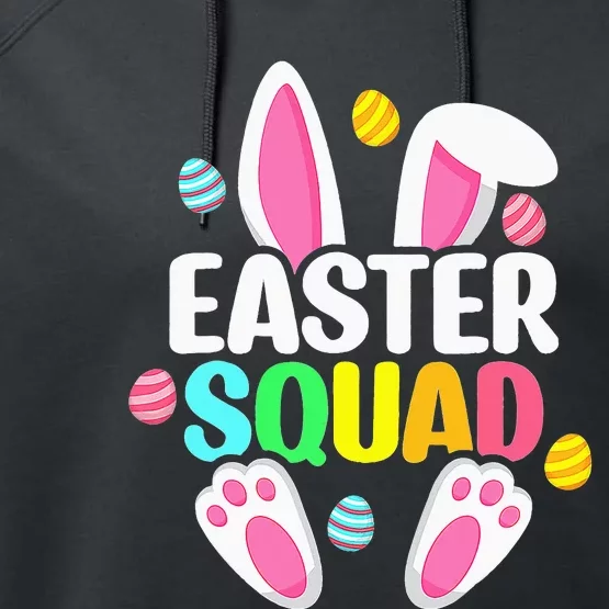 Easter Squad Family Matching Easter Day Bunny Egg Hunt Group Performance Fleece Hoodie