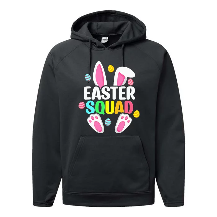 Easter Squad Family Matching Easter Day Bunny Egg Hunt Group Performance Fleece Hoodie