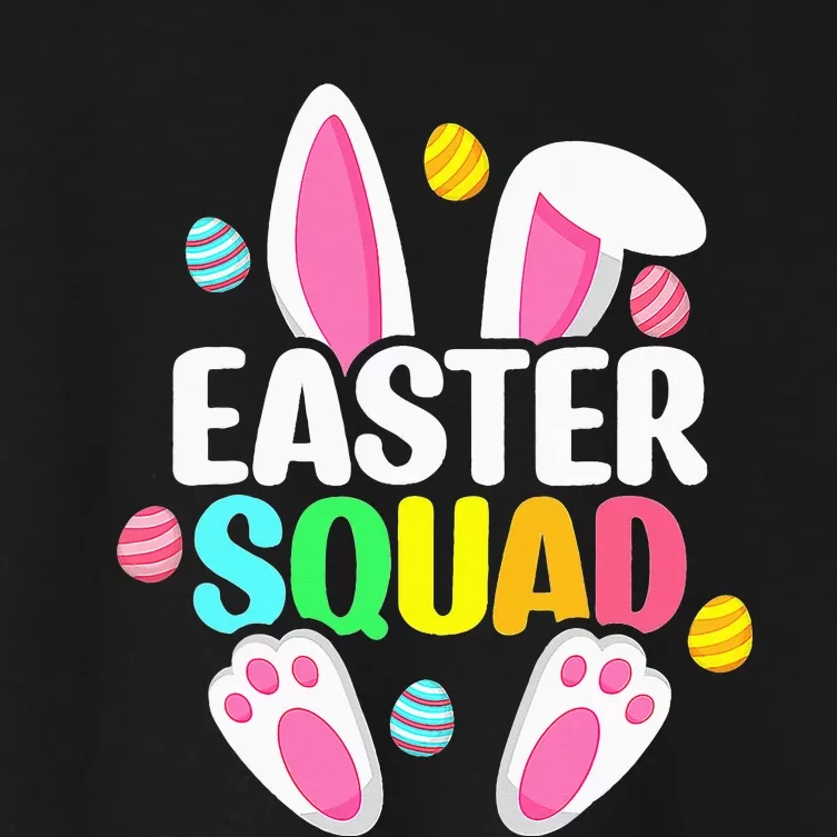 Easter Squad Family Matching Easter Day Bunny Egg Hunt Group Women's Crop Top Tee