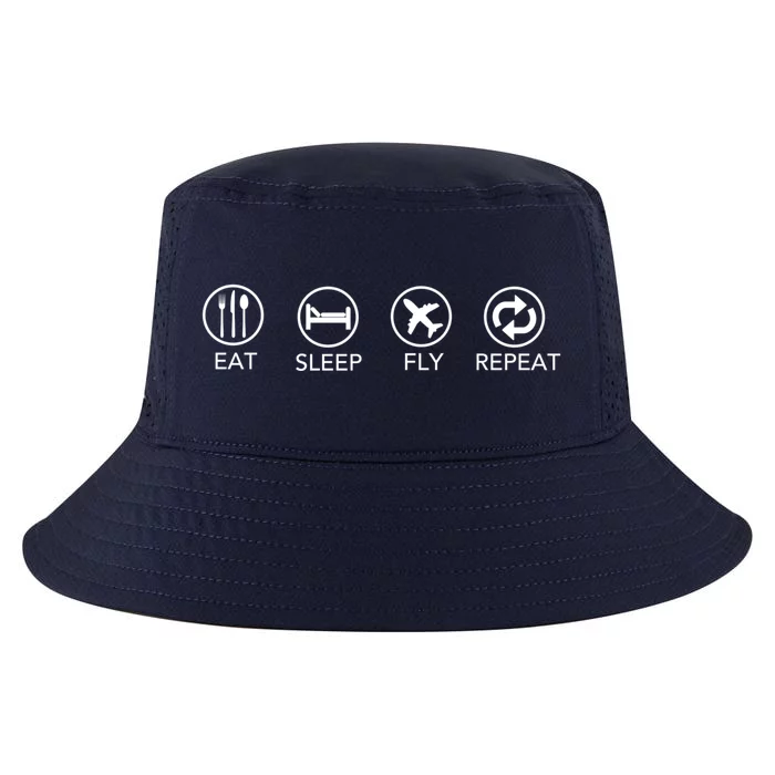 Eat Sleep Fly Repeat Gift Funny Aviator Pilot Gift Cool Comfort Performance Bucket Hat