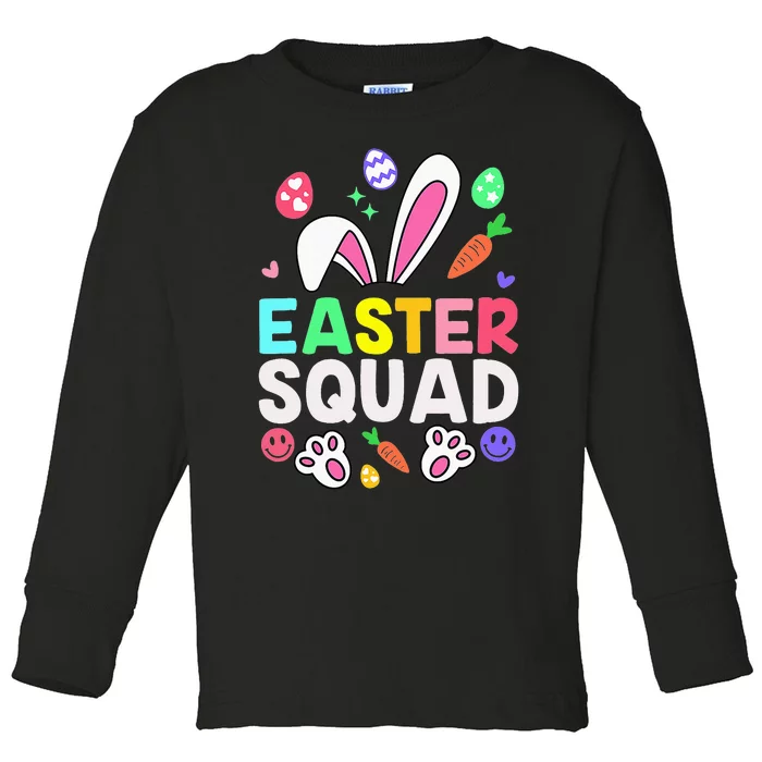 Easter Squad Family Matching Easter Day Bunny Egg Hunt Group Toddler Long Sleeve Shirt