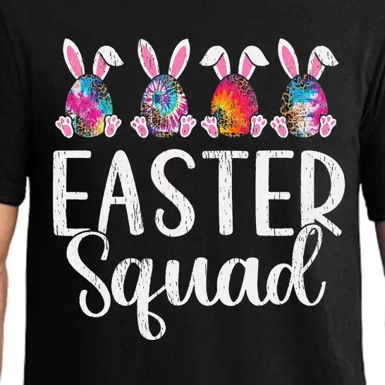 Easter Squad, Funny Egg Bunny Rabbit Rainbow Tie dye Leopard Pajama Set