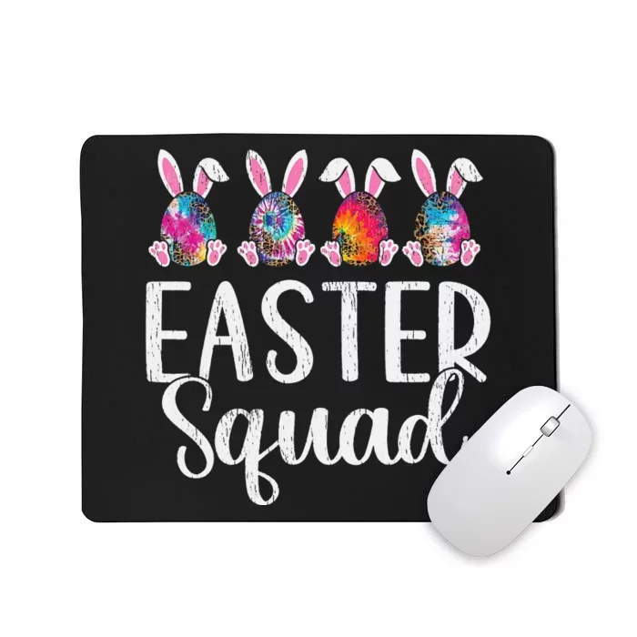 Easter Squad, Funny Egg Bunny Rabbit Rainbow Tie dye Leopard Mousepad