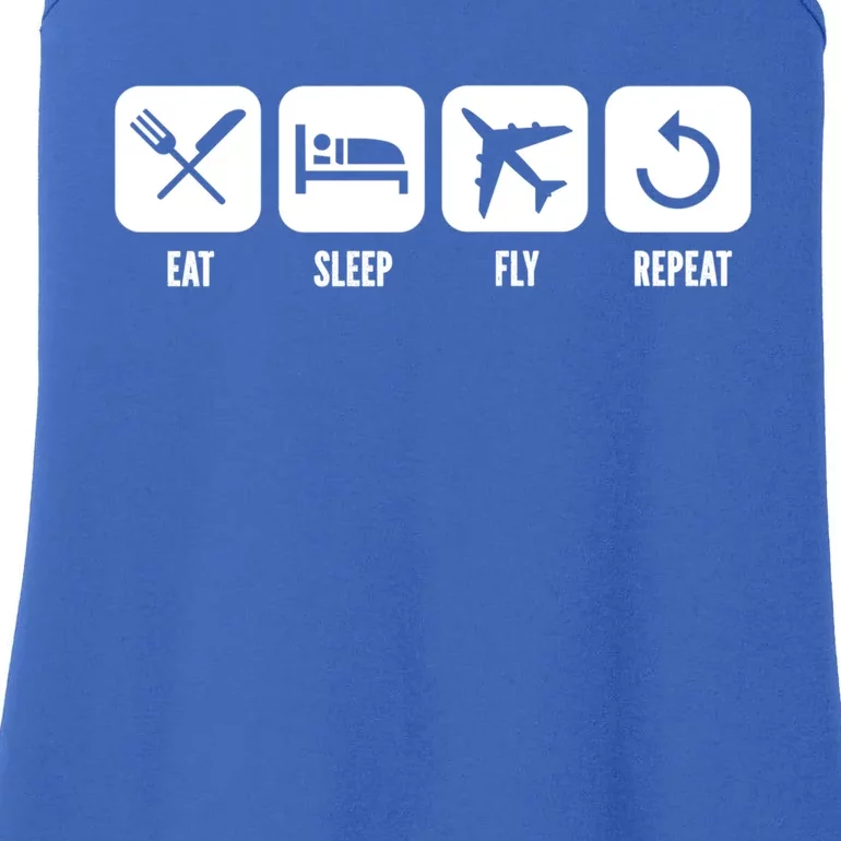 Eat Sleep Fly Repeat Pilot Aviator Gift Ladies Essential Tank