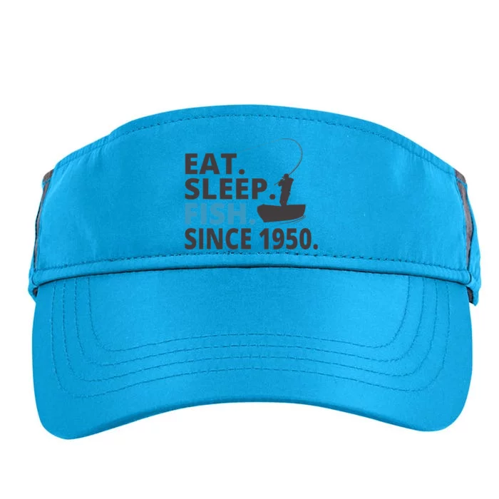 Eat Sleep Fish Since 1950 Fishing Gift 70th Birthday Adult Drive Performance Visor