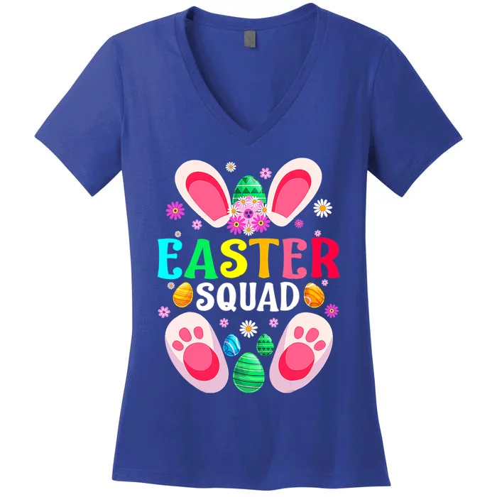 Easter Squad Family Matching Easter Day Bunny Egg Hunt Group Gift Women's V-Neck T-Shirt