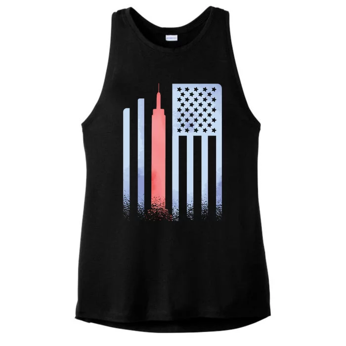 Empire State Flag Ladies Tri-Blend Wicking Tank