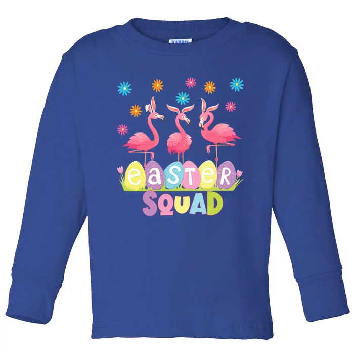 Easter Squad Flamingos Lovers Souvenirs Funny Gift Toddler Long Sleeve Shirt