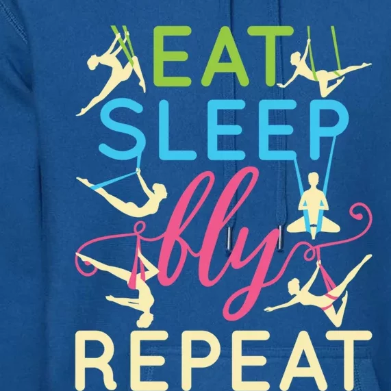 Eat Sleep Fly Repeat Gift Cute Aerial Yoga Gift Premium Hoodie