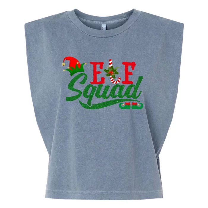 Elf Squad Festive Cute Christmas Garment-Dyed Women's Muscle Tee