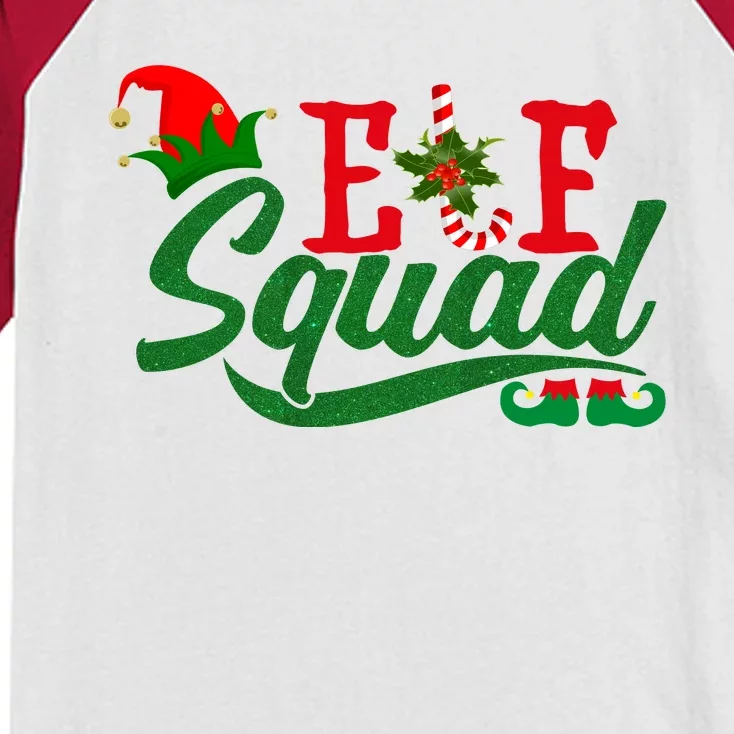 Elf Squad Festive Cute Christmas Kids Colorblock Raglan Jersey