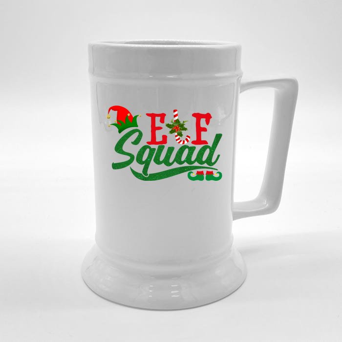 Elf Squad Festive Cute Christmas Front & Back Beer Stein