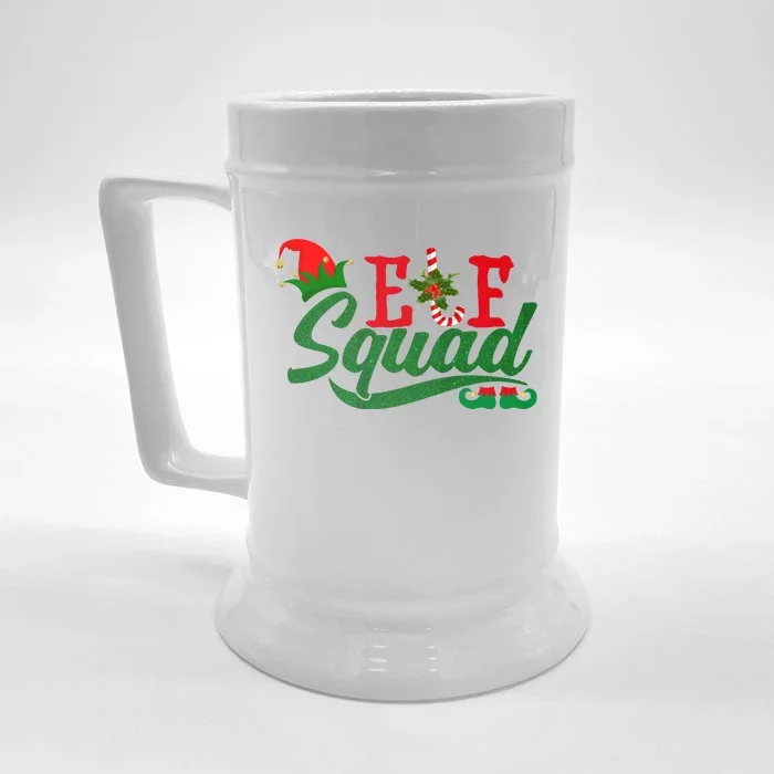 Elf Squad Festive Cute Christmas Front & Back Beer Stein