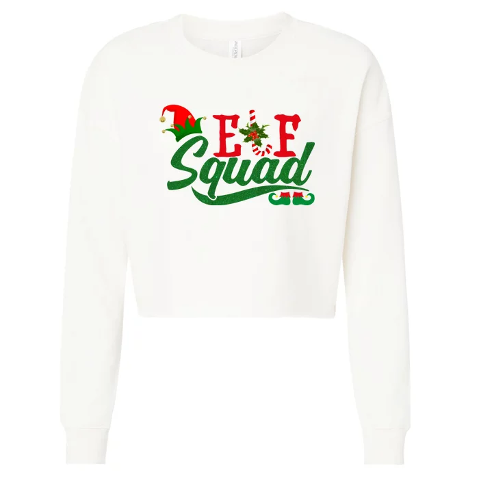 Elf Squad Festive Cute Christmas Cropped Pullover Crew