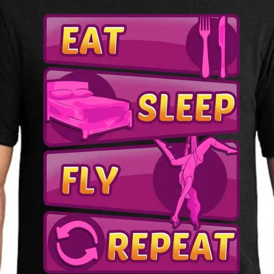 Eat Sleep Fly Repeat Aerial Yoga Silks Cool Gift Pajama Set