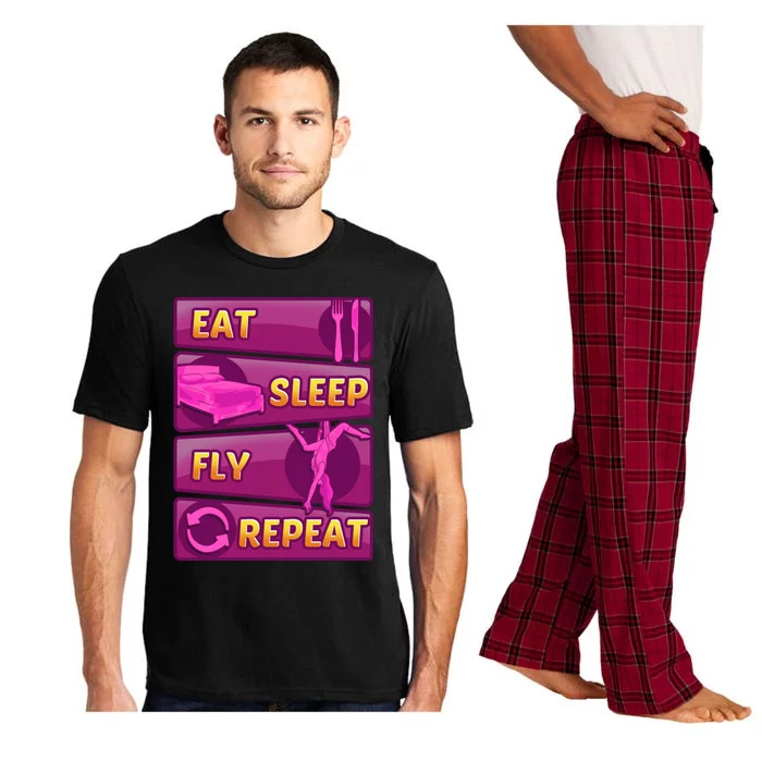 Eat Sleep Fly Repeat Aerial Yoga Silks Cool Gift Pajama Set