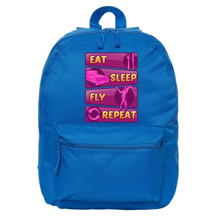 Eat Sleep Fly Repeat Aerial Yoga Silks Cool Gift 16 in Basic Backpack