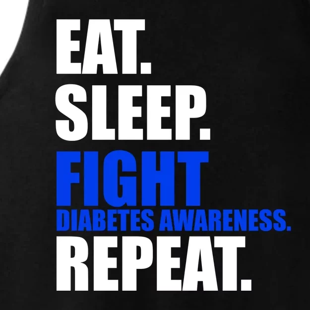 Eat Sleep Fight Diabetes Awareness Repeat Ladies Tri-Blend Wicking Tank