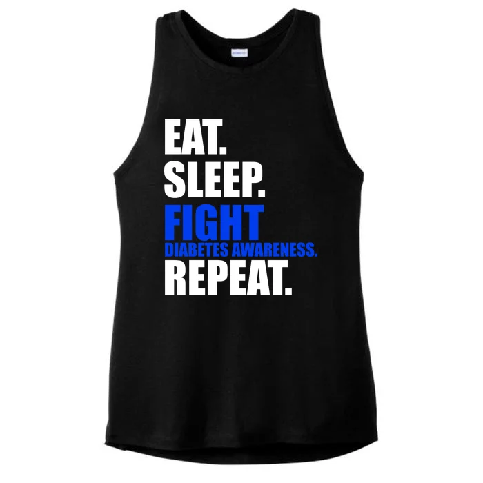 Eat Sleep Fight Diabetes Awareness Repeat Ladies Tri-Blend Wicking Tank