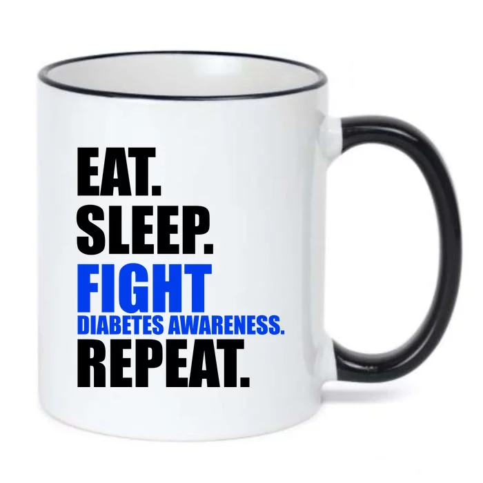 Eat Sleep Fight Diabetes Awareness Repeat Black Color Changing Mug