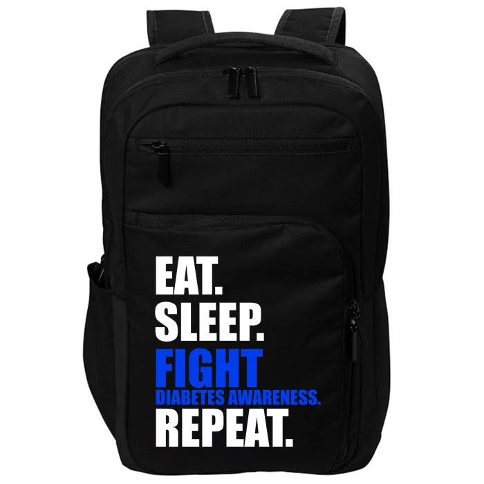 Eat Sleep Fight Diabetes Awareness Repeat Impact Tech Backpack