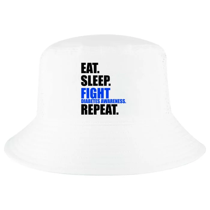 Eat Sleep Fight Diabetes Awareness Repeat Cool Comfort Performance Bucket Hat