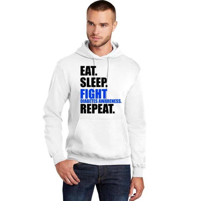 Eat Sleep Fight Diabetes Awareness Repeat Hoodie