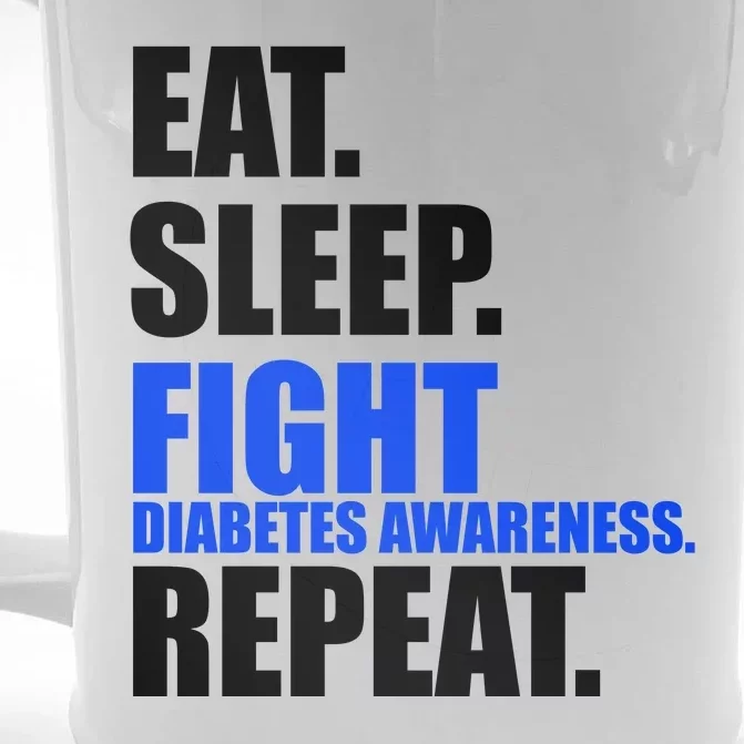 Eat Sleep Fight Diabetes Awareness Repeat Front & Back Beer Stein