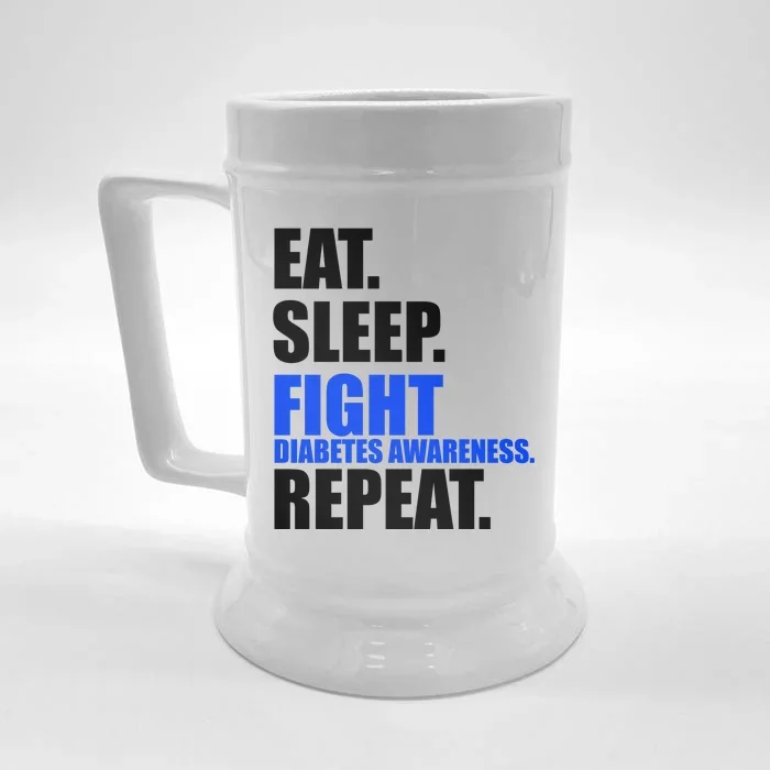 Eat Sleep Fight Diabetes Awareness Repeat Front & Back Beer Stein