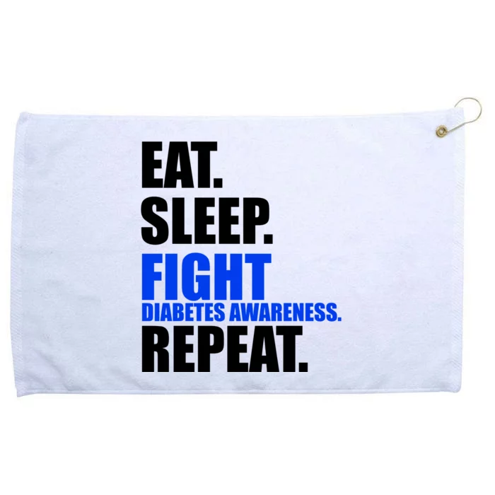 Eat Sleep Fight Diabetes Awareness Repeat Grommeted Golf Towel