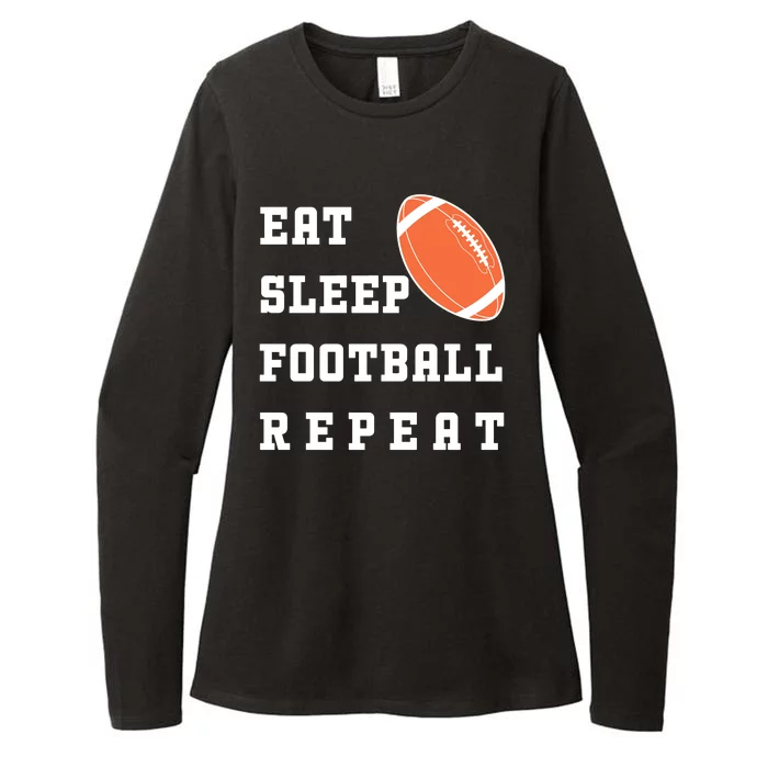 Eat Sleep Football Repeat Womens CVC Long Sleeve Shirt