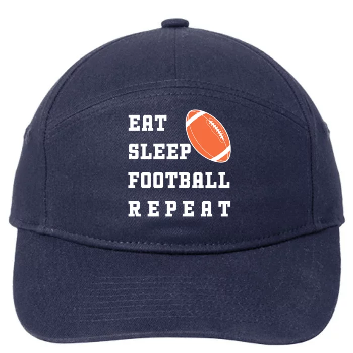 Eat Sleep Football Repeat 7-Panel Snapback Hat