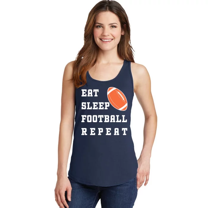 Eat Sleep Football Repeat Ladies Essential Tank