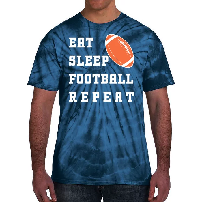 Eat Sleep Football Repeat Tie-Dye T-Shirt