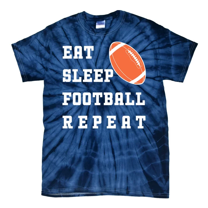 Eat Sleep Football Repeat Tie-Dye T-Shirt