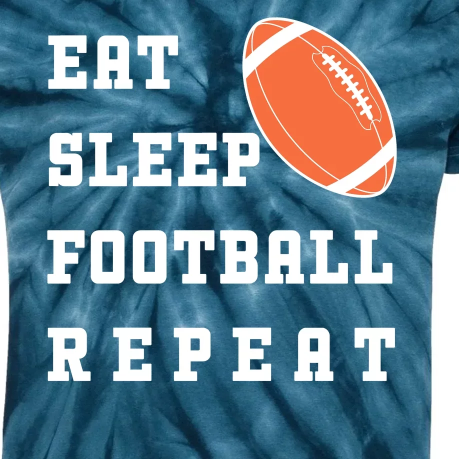 Eat Sleep Football Repeat Kids Tie-Dye T-Shirt