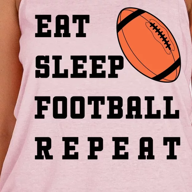 Eat Sleep Football Repeat Women's Knotted Racerback Tank