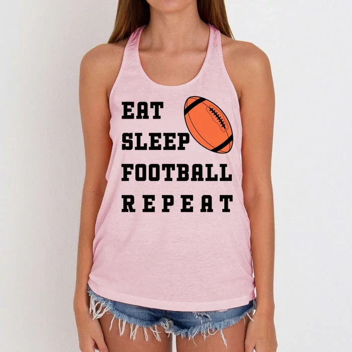 Eat Sleep Football Repeat Women's Knotted Racerback Tank