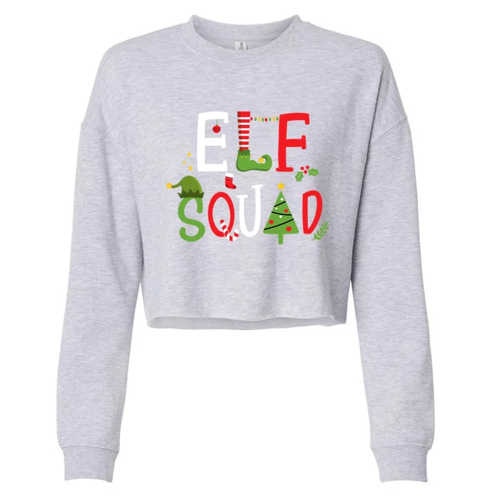 Elf Squad For Family Christmas Pajamas Or Xmas Pj Costume Gift Cropped Pullover Crew