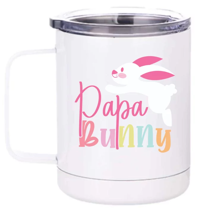 Easter Squad Funny Cute Papa Dad Bunnies Gift Front & Back 12oz Stainless Steel Tumbler Cup